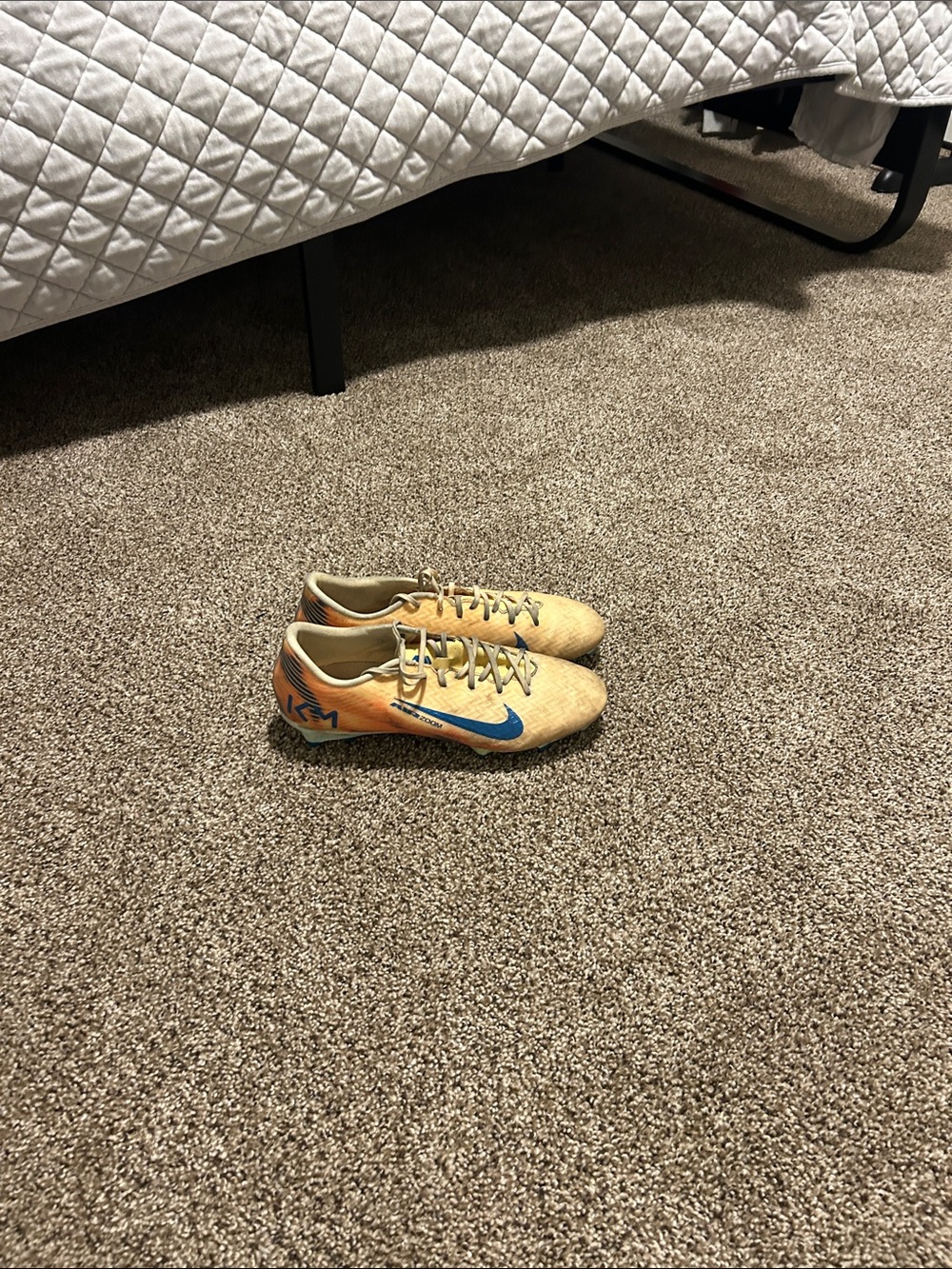 Nike Men’s Soccer Cleats - Yellow with Blue Swoosh